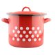 Family fazék piros zománc pöttyös 8l
