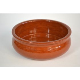   SÜTŐTÁL HASAS KEREK KERÁMIA BARNA MÁZAS ÁTM.:18CM M:6,7 CM