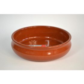   SÜTŐTÁL HASAS KEREK KERÁMIA BARNA MÁZAS ÁTM.:24CM M:7 CM