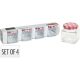 Family borcan pentru conserve rectangular metal cu capac 4 buc set 80ml m:5,4cm diam.:5cm