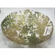 Family bol din sticlă diam.:21cm metalizat-auriu frunză minta, translucid verde