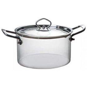   Family lábas 3,5l fedővel, fém füllel boroszilikát üveg 20x20x13cm