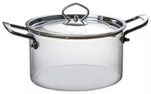 Family lábas 4,5l fedővel, fém füllel boroszilikát üveg 20x20x16cm