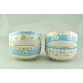   Family müzlistál kék, rózsa mintával m 4f. m:7cm átm:15cm 510ml
