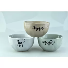   Family müzlistál "magic, hope, smile" 3f. m:7,5cm átm:14cm 510ml