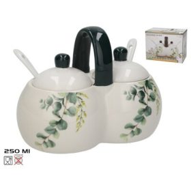 Family zaharniță/solniță cu linguriță ceramică 250ml