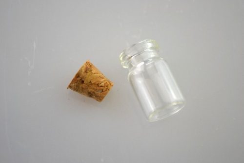 Family sticlă cu dop de plută diam.:12mm m.:20mm 50 buc/pvc set.