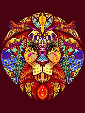 Family gyémántfestés szett - 30x40 cm - oroszlán mandala - kör formájú strasszokkal