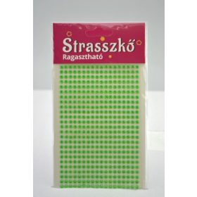   Family stras ragaszthat diam.:4 mm, 27x18 cm, 486 buc strassz/foaie, 25, verde deschis