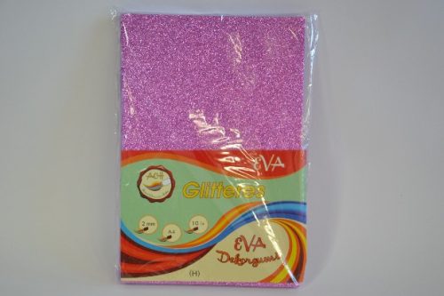 Family spumă decorativă cu glitter (eva) v.roz 2mm 10 a4