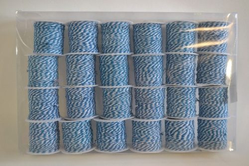 Family de legat șnur 1mm 100% pamut 10m/tek. albastru deschis/alb