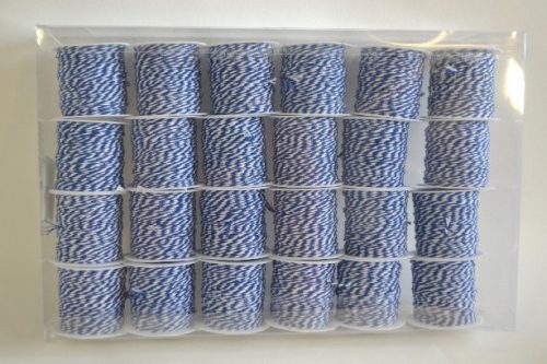 Family de legat șnur 1mm 100% pamut 10m/tek sötétalbastru/alb