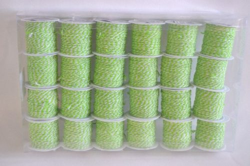 Family de legat șnur 1mm 100% pamut 10m/tek verde deschis/alb
