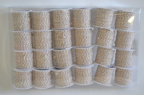 Family de legat șnur 1mm 100% pamut 10m/tek gri deschis/alb