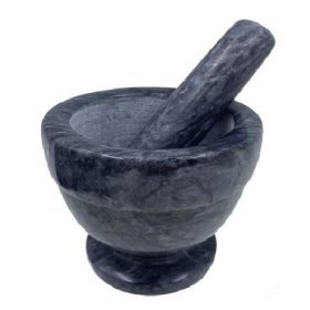   Family mozsár és mozsártörő márvány fekete átm.:10,5cm m:10,5cm