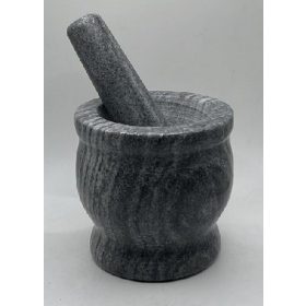   Family mozsár és mozsártörő márvány fekete átm.:10,5cm m:10,5cm