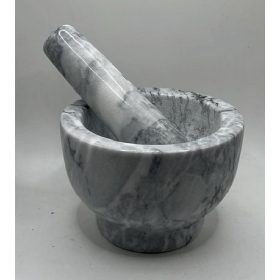   Family mozsár és mozsártörő márvány fehér átm.:13cm m:9cm