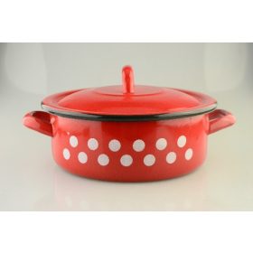 Family oală roșu email cu buline 2,5l