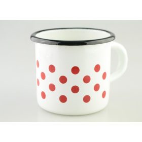 Family cană alb email cu buline 0,4l