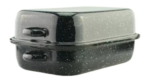 Family tepsi fekete zománc tetővel tető M6,5CM SZ:18CM H27,5CM