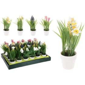Family plantă artificială tavaszi cserepes 21cm 4 modele