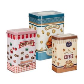   Family recipient set metal 3 buc 9,5x6,5x15cm / 11x7,5x16,5cm / 12,5x9,5x18cm