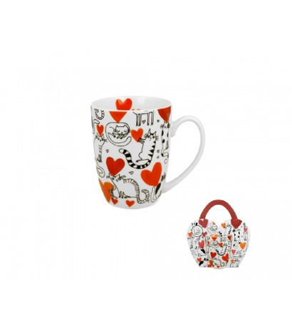 family bögre porc. 360ml "cat's world" hearts