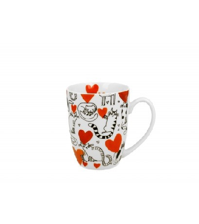 Family bögre porc. 360ml "cat's world" hearts