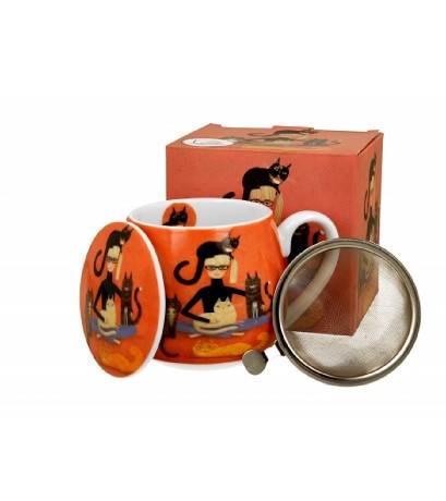 family bögre szűrős hordó porcelán 430ml 'cats crew' cindy & kitties