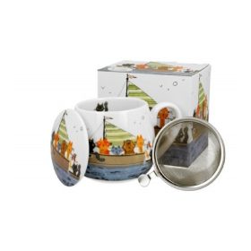   Family bögre szűrős hordó porcelán 430ml "cats crew"