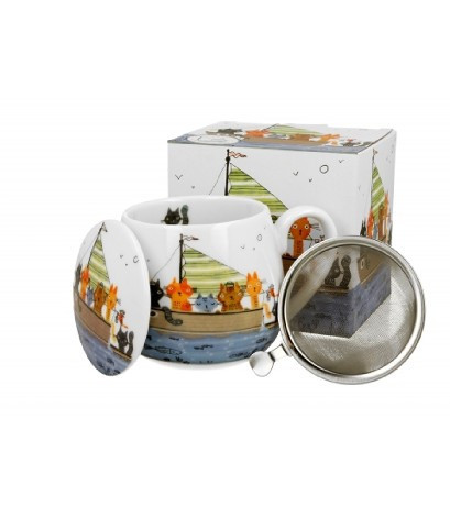 family bögre szűrős hordó porcelán 430ml "cats crew"