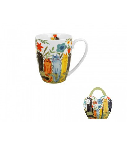 family bögre porcelán  350ml "garden felines"