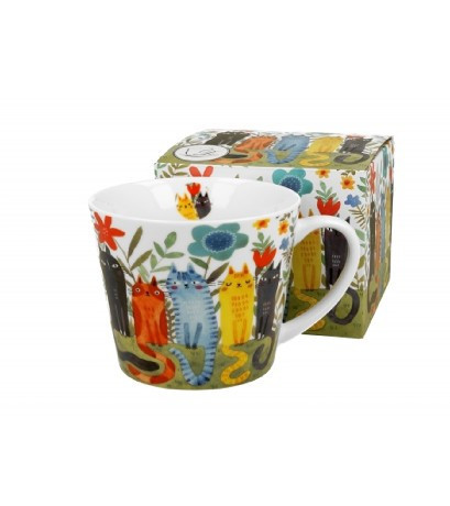 family bögre porcelán 610ml "garden felines"