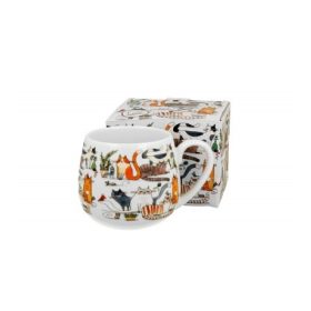 Family bögre hordó porcelán 430ml "lazy cats"