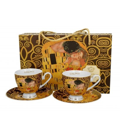 family csésze + alj 2sz. porcelán 220ml klimt kiss brown