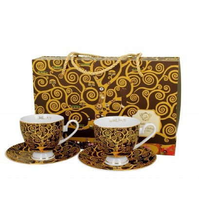 family csésze + alj 2sz. porcelán 220ml klimt tree of life