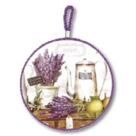   Family suport metalic de perete ceramică cu lavandă 16x16cm