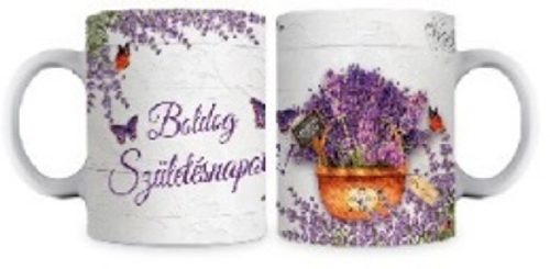 family bögre levendulás "boldog születésnapot" 2f.
