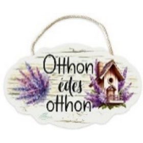   Family tablă lemn cu lavandă 24x15cm "acasă, dulce casă"