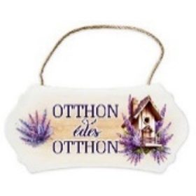   Family tablă lemn cu lavandă 24x11,5cm "acasă, dulce casă"