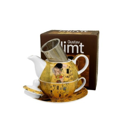 Family teakanna szűrős + csésze aljjal 300/350ml klimt kiss