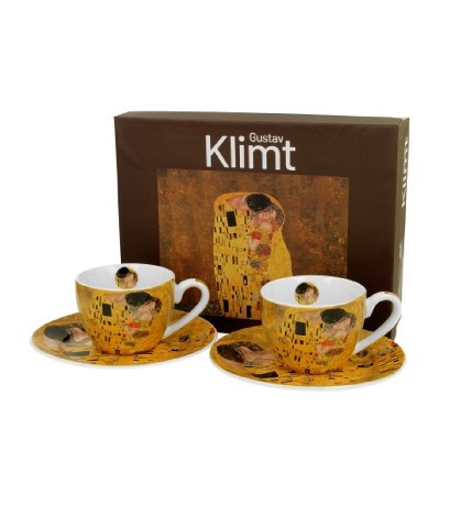 family kávéskészlet 2 személyes csésze+alj 110ml klimt kiss