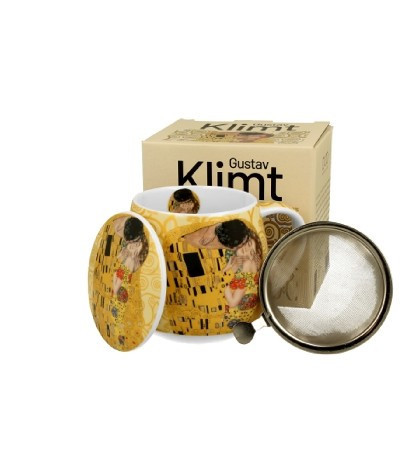family bögre hordós szűrős 430ml klimt kiss ekrü