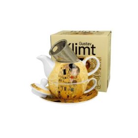   Family teakanna szűrős + csésze aljjal 300/350ml klimt kiss ekrü