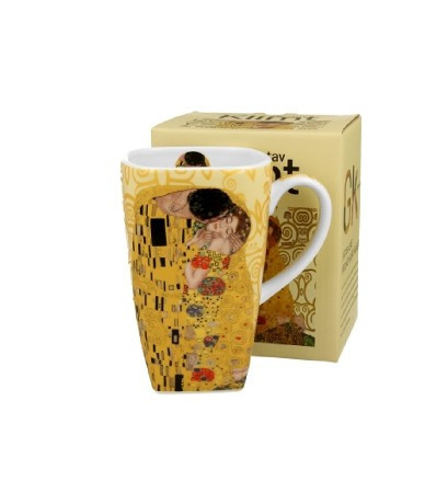 family bögre szögletes porcelán 650ml klimt kiss ekrü