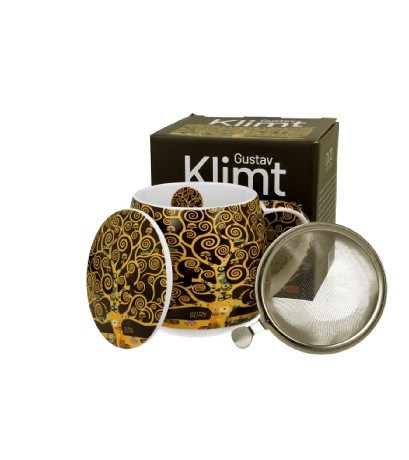 family bögre hordós szűrős 430ml klimt életfa barna