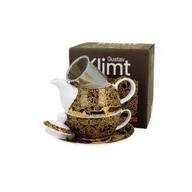   Family teakanna szűrős + csésze aljjal 300/350ml klimt életfa barna