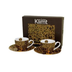   Family kávéskészlet 2 személyes csésze+alj 110ml klimt életfa barna
