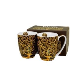   Family bögre szett porcelán 2db-os 360ml klimt életfa barna