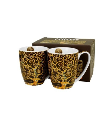 family bögre szett porcelán 2db-os 360ml klimt életfa barna
